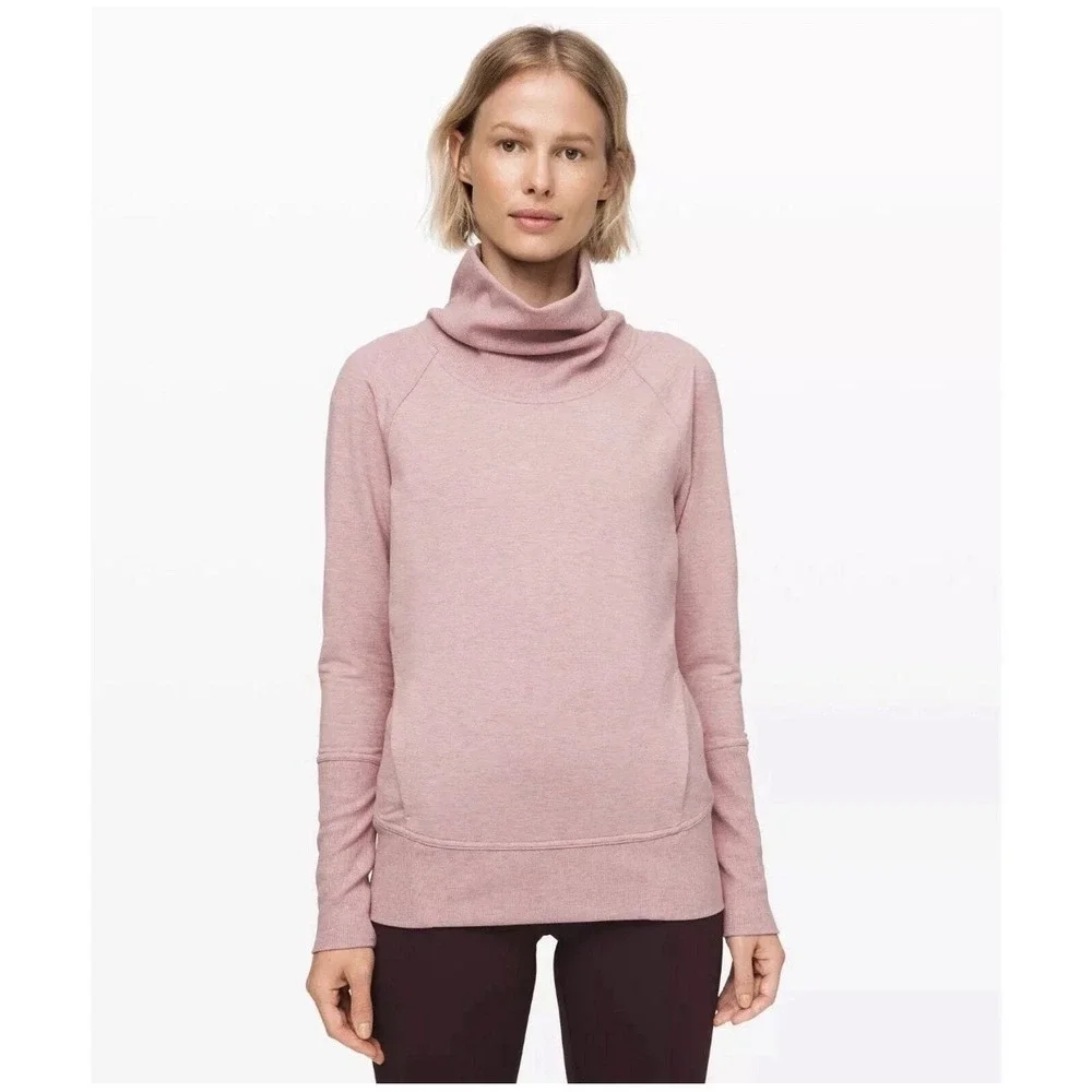 Lululemon High Lines Pullover Heathered Vintage Mauve Sz 8